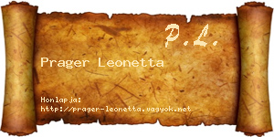 Prager Leonetta névjegykártya
